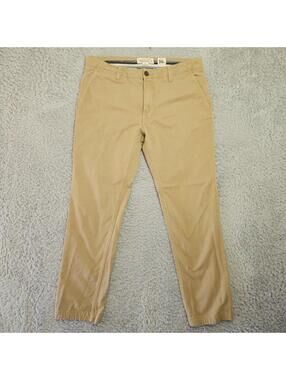 FAT FACE Coastal Chino Pants Khaki Men 36L (Fits 37-38x32) Modern Coastal Chino